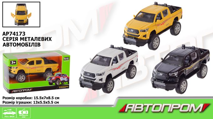 Машина мет. АВТОПРОМ арт.  AP74173 (96шт/2) 1:32,3 кольора,відкр.двері,короб.15,5*8,5*6,8см