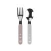 Ложечка і виделка з нержавіючої сталі (Рожевий та сірий)