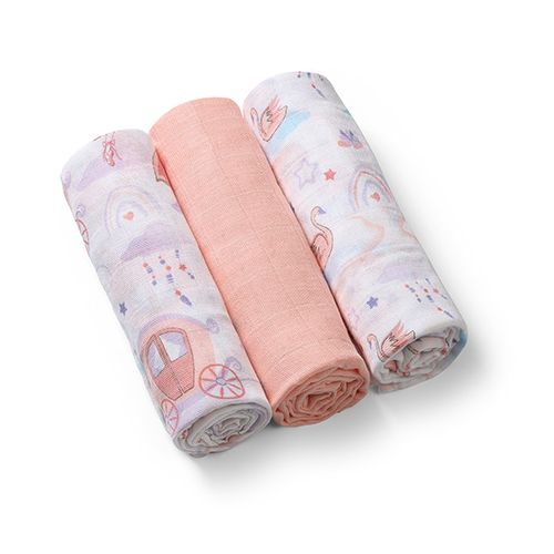 Пелюшки муслинові бавовняні (70х70 см)  3 шт. (Рожевий) /"Babyono"