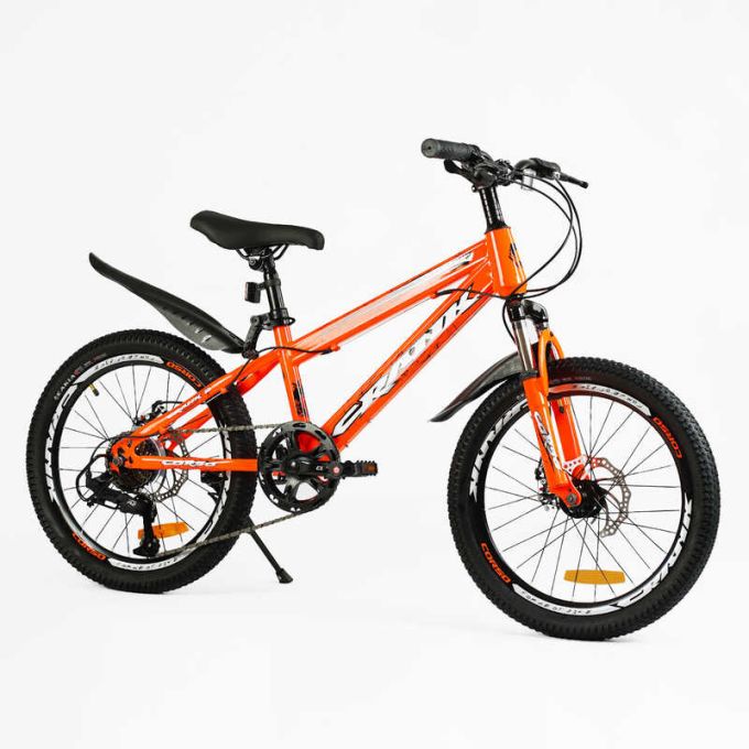 Дитячий спортивний велосипед 20’’ Corso «CRANK» CR-20303 (1) сталева рама, обладнання LTWOO-A2, 7 швидкостей, зібран на 75