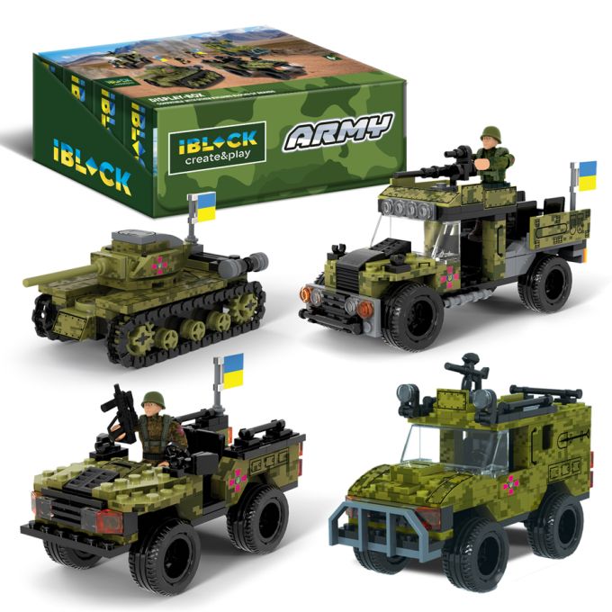 Конструктор IBLOCK арт. PL-921-426 Армія, 122-161дет., 4вида,р-р уп-ки 25,5*5*