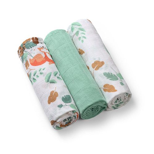 Пелюшки муслинові бавовняні (70х70 см)  3 шт. (Салатовий) /"Babyono"