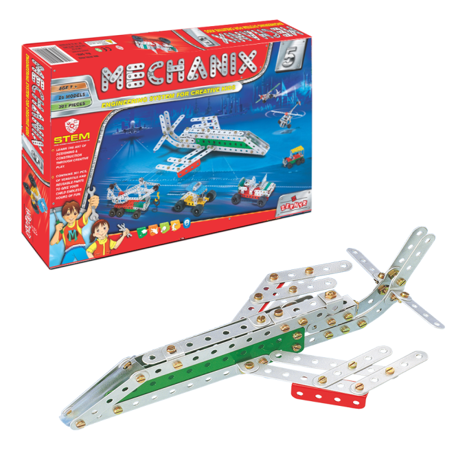 Металевий конструктор, розвиваючий "MECHANIX" №5 (300 елм./25 моделей)