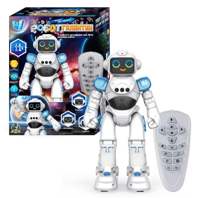 Робот Галактик 62313  "WToys", ОЗВУЧУВАННЯ УКРАЇНСЬКОЮ МОВОЮ, лед-підсвіч., сенсорні датчики, рух
