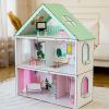 Ляльковий будиночок NestWood Фантазія будинок для ляльок Барбі, меблі 7 од, м'ятний (kdb004m)