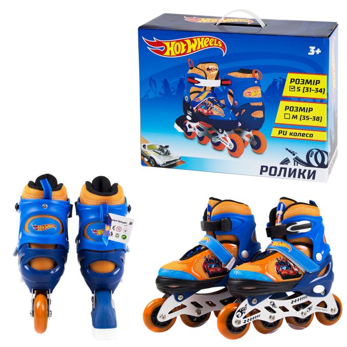Ролики RL2120 (6 шт) Hot Wheels, розмір S (31-34), pu 1 світло в кор.