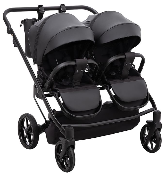 Коляска 2 в 1 для двійні Adamex Leo Duo Eco SA-2 чорний