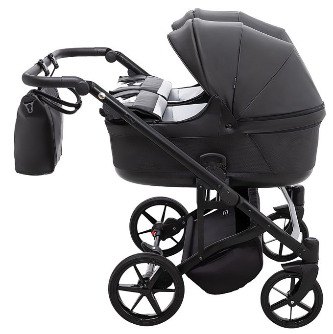 Коляска 2 в 1 для двійні Adamex Leo Duo Eco SA-2 чорний