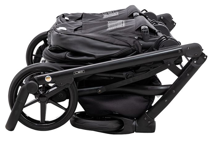 Коляска 2 в 1 для двійні Adamex Leo Duo Eco SA-2 чорний