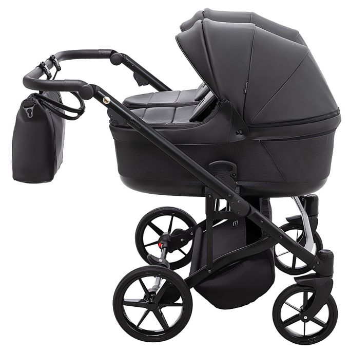 Коляска 2 в 1 для двійні Adamex Leo Duo Eco SA-2 чорний