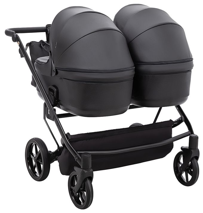 Коляска 2 в 1 для двійні Adamex Leo Duo Eco SA-2 чорний