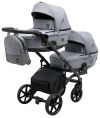 Коляска 2 в 1 для двійні Bair Kiwi DUO Soft BKP-218 сірий