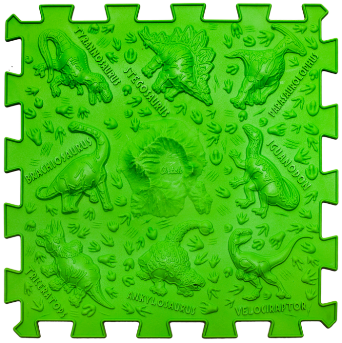 Килимок масажний  Пазли Мікс Терразаври 1 елемент 26x26 см