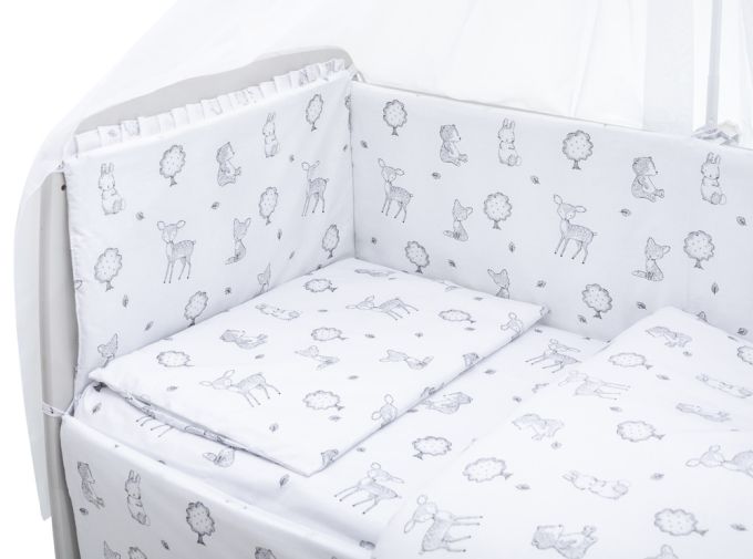 Дитяча постіль Babyroom Gold RG-08 білий (лисичка, ведмедик, зайчик, олень)