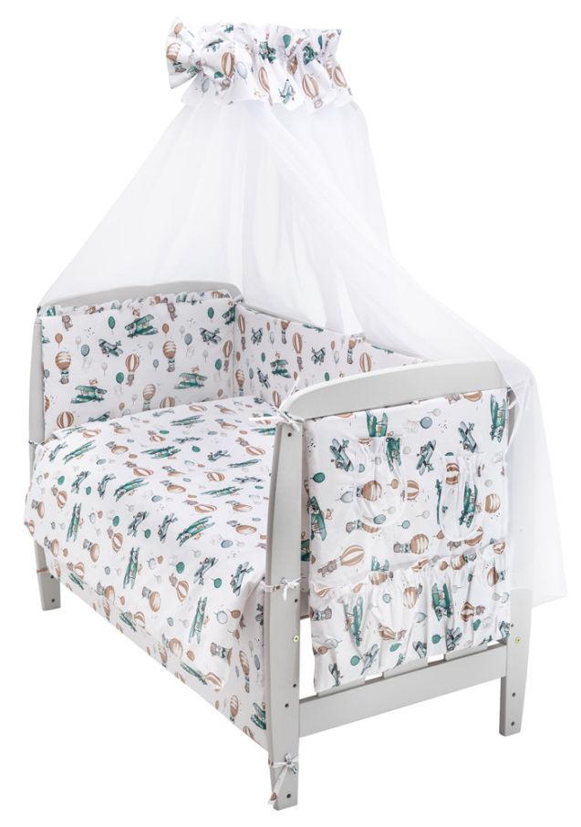Дитяча постіль Babyroom Gold RG-08 білий (літаки, повітряні кулі)