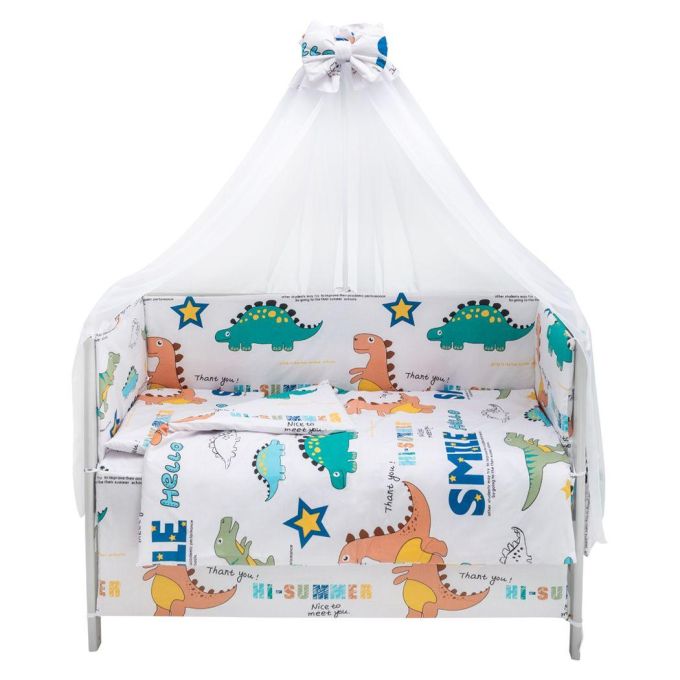Дитяча постіль Babyroom Gold RG-08 білий (динозаврики)