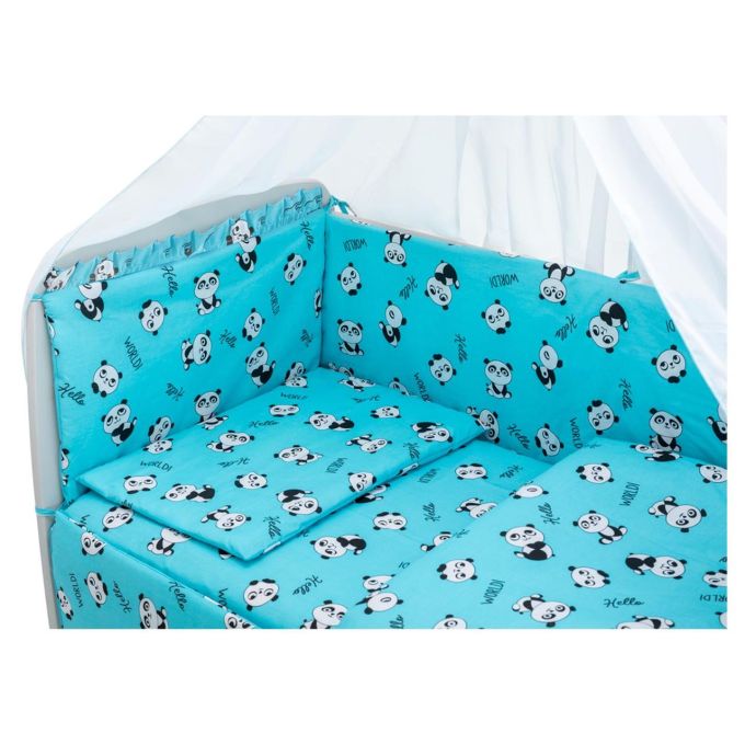 Дитяча постіль Babyroom Gold RG-08 блакитний (пандочки)