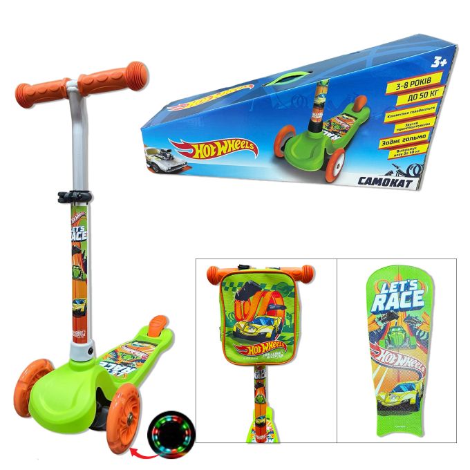 Самокат дитяч. 3-х кол. Hot Wheels арт. LS2115 (6 шт)  PU світло