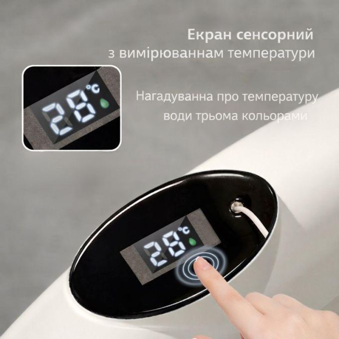 Ванночка складна для дітей Terrio з подушкою та термометром Персикова