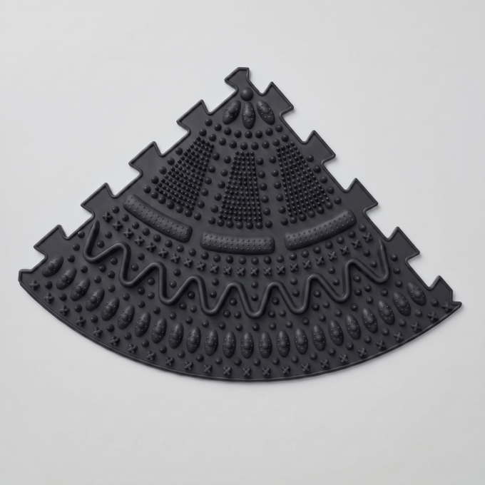 Килимок масажний Ortek "Колючки" 4 сектори Графітовий 35x25 см