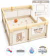 Дитячий манеж Terrio Teddy Bear XL 180х200 см Кавовий з двома ручками і 60 різнокольоровими м'ячами