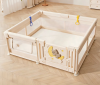 Дитячий манеж Terrio Moon Bear XL 180х200 см з пластиковими дверима, двома ручками і 60 різнокольоровими м'ячами
