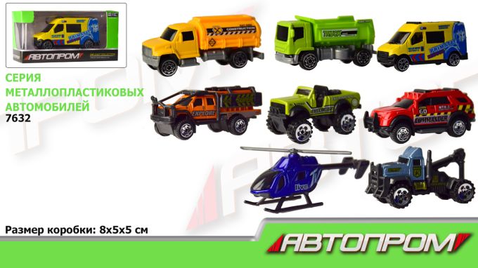 Машина мет. АВТОПРОМ арт. 7632 , 1: 64,8 видів, короб. 8*5*5см