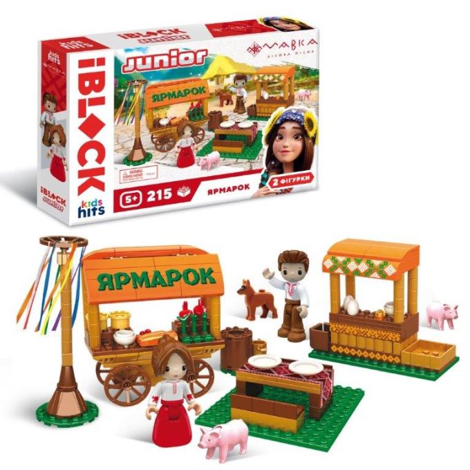 Конструктор Kids hits IBLOCK JUNIOR арт. PL-921-522 (12шт) МАВКА, 215 дет, 2 фігурки, наліпки, татуювання, інструкц, у  короб. 37,5*26*6см