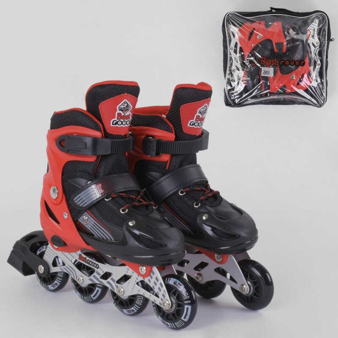 Ролики 70047-М Best Roller / розмір 34-37 / колір - ЧЕРВОНИЙ (6) колеса PVC, ПЕРЕДНЄ КОЛЕСО ЗІ СВІТЛ