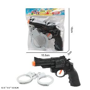 Поліцейський набір арт. 34P38A (384шт)пістолет,наручники, знаряди на присосках, пакет 15,5*16см