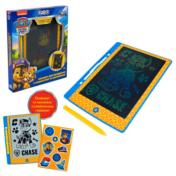 Планшет для малювання Paw Patrol арт. KH73/001L (40шт)  LCD екран 8,5'', трафарет, наліпки в кор. 21*25*3см