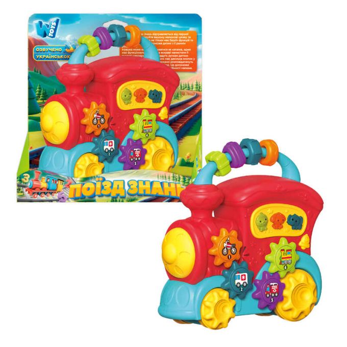 Гра "Поїзд знань" 49454 (36/2) "WToys",  ОЗВУЧУВАННЯ УКРАЇНСЬКОЮ МОВОЮ,  намистини, ноти, казки, сло