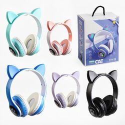 Навушники С 53220  "Котячі вушка", підсвічування, бездротові Bluetooth, радіо, мікро