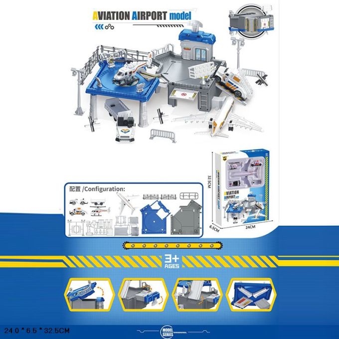 Паркiнг арт. P973-A (36шт) аеропорт,машинки,аксесуари у короб.32,5*24*6,5см