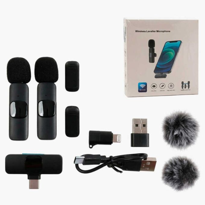 Мікрофон C 77361, 2 мікрофони, бездротове підключення, USB-кабель, приймач для підключення до с
