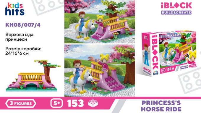 Іграшка конструктор Kids hits IBLOCK JUNIOR арт. KH08/007/4   153дет. у короб. 24*16*6