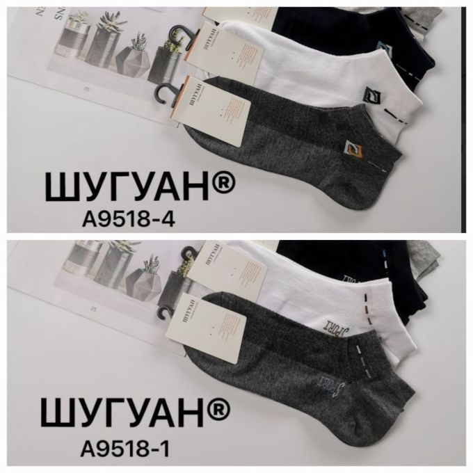 Шкарпетки Чоловічі №9518 (уп 10 шт) хлопок сіточний занижений