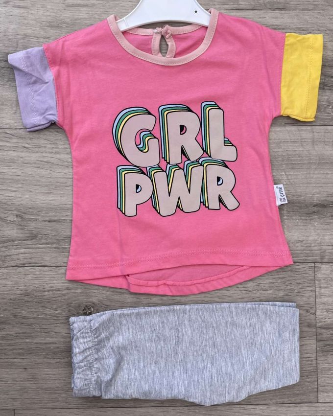 Костюм Citir "GRL PWR", кораловий, дівчинка 6-9-12-18 місяців