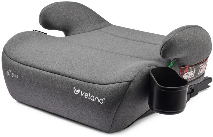 Бустер VELANO Primo i-Size 125–150 см, ISOFIX + підстаканник, grey