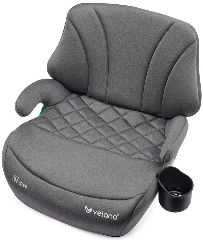 Бустер VELANO Gravo i-Size 125–150 см, ISOFIX + підстаканник, grey