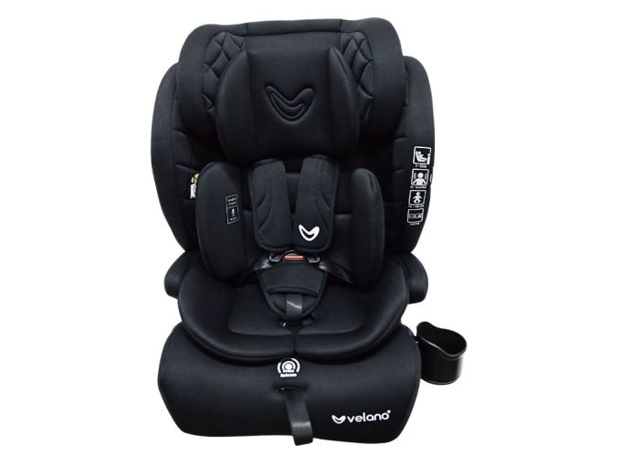 Автокрісло VELANO Flexo i-Size 76–150 см, ISOFIX + Top Tether/ремінь, black