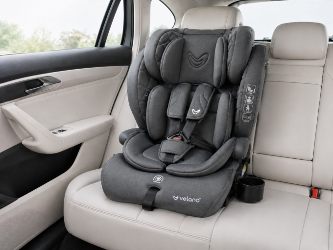 Автокрісло VELANO Flexo i-Size 76–150 см, ISOFIX + Top Tether/ремінь, grey