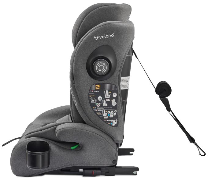 Автокрісло VELANO Flexo i-Size 76–150 см, ISOFIX + Top Tether/ремінь, grey