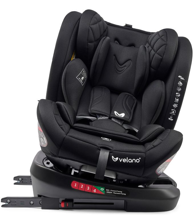 Автокрісло VELANO Aura 360° i-Size 40–150 см, ISOFIX, black