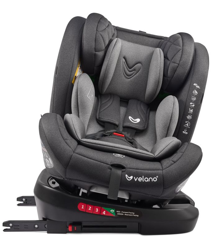 Автокрісло VELANO Aura 360° i-Size 40–150 см, ISOFIX, grey